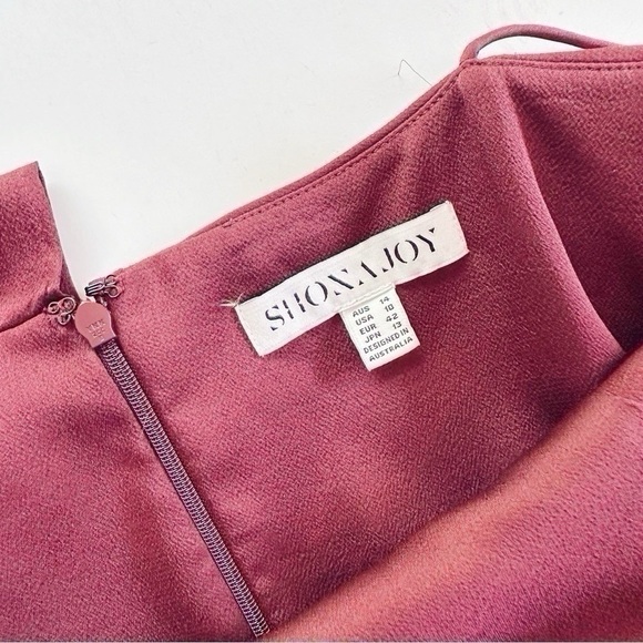 Shona Joy Luxe Cocktail Frill Dress Garnet Burgundy - Picture 8 of 8